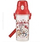 Skater Travel Bottle - Sanrio Hello Kitty - Hello Kitty So Yummy Red - One Touch Button with Belt 480ml