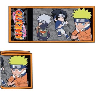 Bioworld Wallet - Naruto - Naruto, Sasuke and Kakashi Chibi Trifold Orange