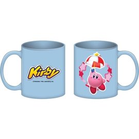 Bioworld Mug - Nintendo Kirby - Kirby With Umbrella in Ceramic Blue 20oz