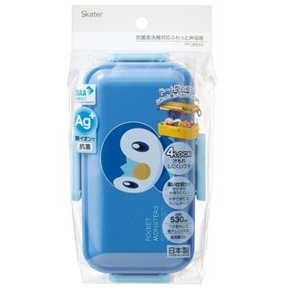 Skater Bento Box - Pokemon Pocket Monster - Piplup Blue with Separator 530ml