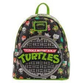 Loungefly Mini Backpack - Nickelodeon Teenage Mutant Ninja Turtles - Chibi Characters Green Faux Leather