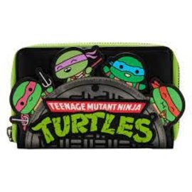 Loungefly Wallet - Nickelodeon Teenage Mutant Ninja Turtles - Chibi Characters Green Faux Cuir