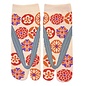 WagoKoro Chaussettes - Tabi - Motif de Fleur avec Geta Beiges et Turquoises 1 Paire 23-25cm