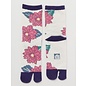 Kaya Socks - Tabi - Flowers Pink Beige and Purple 1 Pair 23-25cm