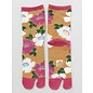 Kaya Socks - Tabi - Wild Roses Pink White and Yellow 1 Pair 23-25cm