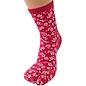 INASAKA MERIYASU Chaussettes - Tabi - Motif de Sakura Blanches et Rouges 1 Paire 22-25cm