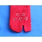 INASAKA MERIYASU Chaussettes - Tabi - "Sakura Saku" Rouges Avec Coussin Anti-Dérappant Sakura 1 Paire 22-25cm