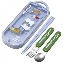 Skater Ustensils - Moomins - Moomins, Pipo, Jolimie and Sniff Set of Spoon and Chopsticks 16.5cm with Case
