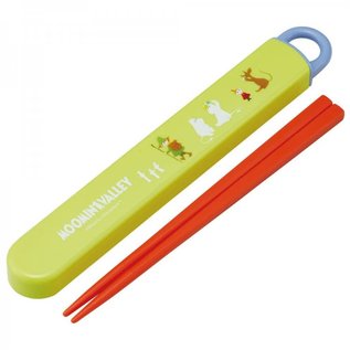 Skater Chopsticks - The Moomins - Moomins, Pipo, Jolimie and Sniff 16.5cm with Case