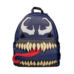 Loungefly Mini Backpack - Marvel Venom - Venom's Face Blue Faux Leather
