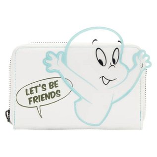 Loungefly Wallet - The Friendly Ghost Casper - Casper "Let's Be Friends" Phosphorescent White Faux Leather