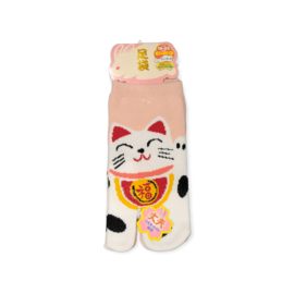 INASAKA MERIYASU Chaussettes - Tabi - Maneki-Neko Roses 1 Paire 16-22cm