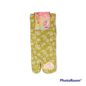 INASAKA MERIYASU Socks - Tabi - White and Green Sakura Pattern 1 Pair 22-25cm