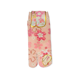 INASAKA MERIYASU Chaussettes - Tabi - Motif de Sakura Roses Formes Variées Roses 1 Paire 22-25cm