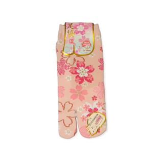INASAKA MERIYASU Socks - Tabi - Sakura Flowers Pattern Various Shapes Pink 1 Pair 22-25cm