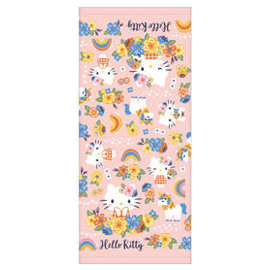 Sanrio Serviette - Sanrio Hello Kitty - Hello Kitty avec Fleurs et Licornes Scandinaviennes 34x75cm