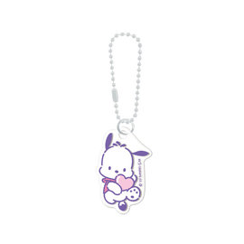 Crux Keychain - Sanrio Characters - Chibi Pochacco with Heart Mini Charm Acrylic Kihoruda