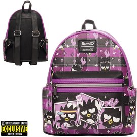 Loungefly Mini Backpack - Sanrio Badtz-Maru - Badtz-Maru "Super Cool" Faux Leather Purple *Entertainement Earth Exclusive*