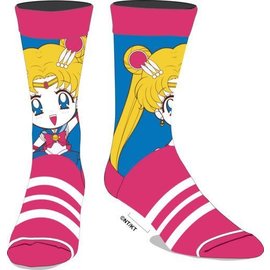 Bioworld Socks - Sailor Moon Crystal - Chibi Sailor Moon Blue and Pink 1 Pair Crew