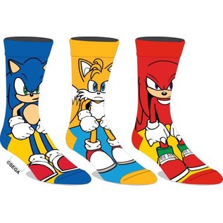 Bioworld Socks - Sonic the Hedgehog - Sonic, Tails and Knuckle Pack of 3 Pairs Crew