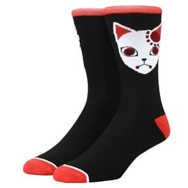 Bioworld Socks - Demon Slayer: Kimetsu No Yaiba - Tanjiro Mask 1 Pair Crew Black and Red