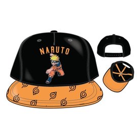 Bioworld Casquette - Naruto Shippuden - Naruto Donnant un Coup de Poing Noire et Orange Snapback Ajustable Taille Enfant
