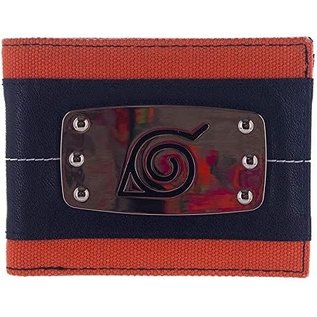 Bioworld Wallet - Naruto Shippuden - Konoha's Headband Metal Faux Leather and Fabric Bifold