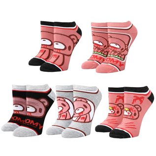 Bioworld Socks - Gloomy Bear - Black Gray and Pink Pack of 5 Pairs Short Ankles