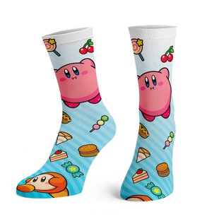 Bioworld Chaussettes - Nintendo Kirby - Kirby, Waddle Dee et Nourriture 1 Paire Crew