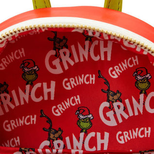 Loungefly Mini sac à dos - Dr. Seuss' The Grinch - Le Grincheux Avec Coeur Grandissant Rouge en Faux Cuir