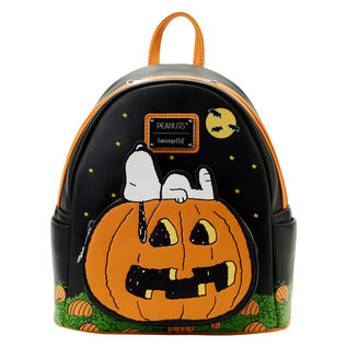 Loungefly Mini Sac à Dos - Peanuts - Snoopy sur Citrouille Avec Pleine Lune en Faux Cuir