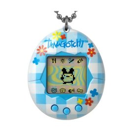 Bandai Toy - Tamagotchi Original - Flower and Plaid Vichy Blue Virtual Pet Gen 2