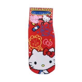 Nakajima Socks - Sanrio Characters - Hello Kitty with Lipstick 1 Pair Short Ankles 22-24cm