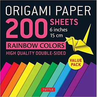 Tuttle Origami Paper - Tuttle - Rainbow Design 200 Squares of 15 cm