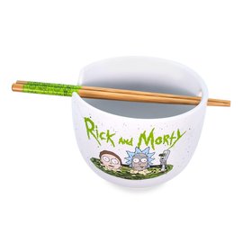 Silver Buffalo Bowl - Rick & Morty - Rick and Morty in a Portal with Chopsticks in Bamboo 20oz