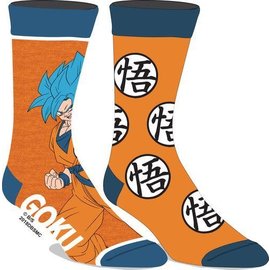 Bioworld Socks - Dragon Ball Super The Movie:  Broly - Goku Super Saiyan Blue and Kanji Pack of 2 Pairs Crew