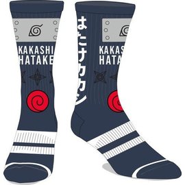 Bioworld Chaussettes - Naruto Shippuden - Kakashi Hatake et Logo de Konoha Marine 1 Paire Crew