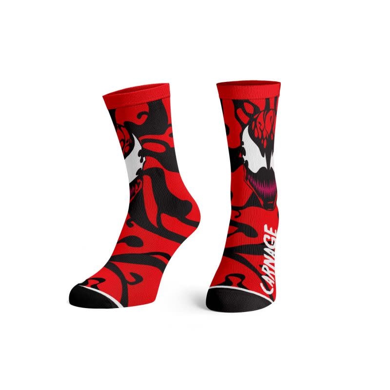 Socks - Marvel Spider-Man - Carnage Black and Red 1 Pair Crew - Chez Rhox  Geek Stop