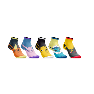 Bioworld Chaussettes - Pokémon - Eevee Évolutions Paquet de 5 Paires Courtes Chevilles