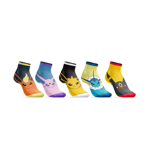 Bioworld Socks - Pokémon - Eevee Evolutions Pack of 5 Pairs Short Ankles