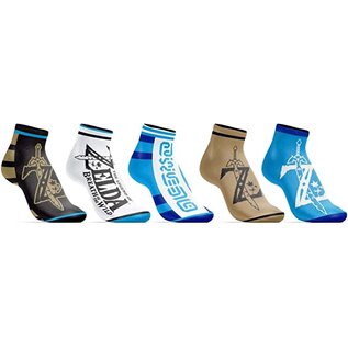 Bioworld Chaussettes - The Legend of Zelda Breath Of The Wild - Motifs Breath Of The Wild Paquet de 5 Paires Courtes Chevilles