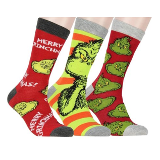 Bioworld Chaussettes - Dr. Seuss The Grinch - Merry Grinchmas 3 Paires Crew