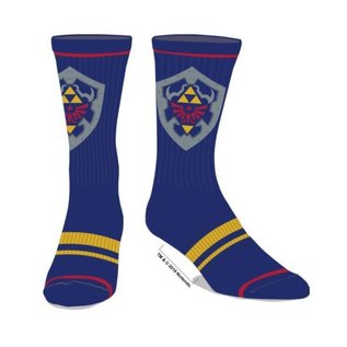 Bioworld Chaussettes - The Legend of Zelda - Bouclier d'Hyrule Bleu 1 Paire Crew