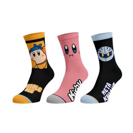 Bioworld Socks - Nintendo Kirby - Waddle Dee, Kirby and MetaKnight Pack of 3 Pairs Crew