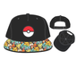 Bioworld Baseball Cap - Pokémon - Patch Pokeball in Silicone and Pokemon Collage on the Cap Visor Gray Kids Size Snapback