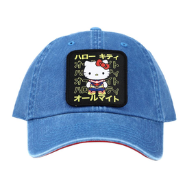 Bioworld Baseball Cap - My Hero Academia X Hello Kitty and Friends - Patch Hello Kitty in Cosplay of All Might With Kanji Blue