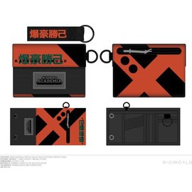 Bioworld Wallet - My Hero Academia - Katsuki Bakugo Kanji Fabric Orange and Black Trifold