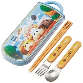 Skater Ustensils - Pui Pui Molcar - Various Characters Set of Spoon, Fork and Chopsticks 16.5cm with Case