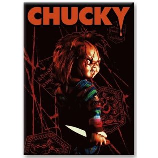 Ata-Boy Aimant - Chucky - Couteau sur Fond Rouge et Noir