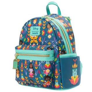 Loungefly Mini Sac à Dos - Disney Encanto - Familia Madrigal Bleu et Turquoise Brille dans le Noir en Faux Cuir